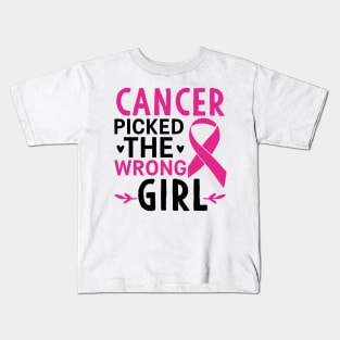 Cancer Picked The Wrong Girl Kids T-Shirt